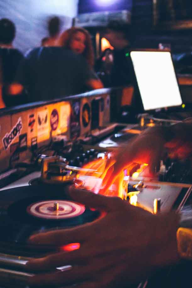 Turntable in club